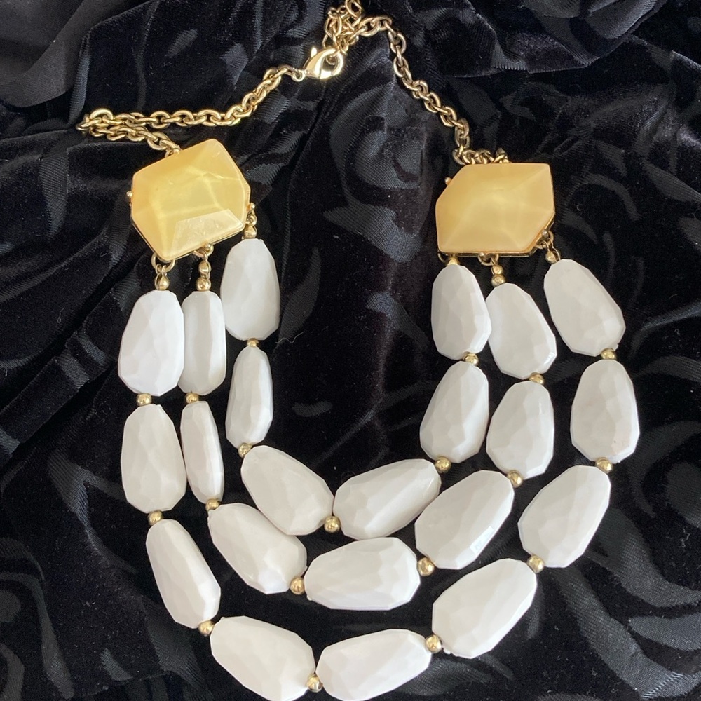 Elegant Gold and White Necklace